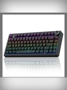 AULA F75 Black Contour Wireless Mechanical Keyboard with Knob. 75% Hot Swappable